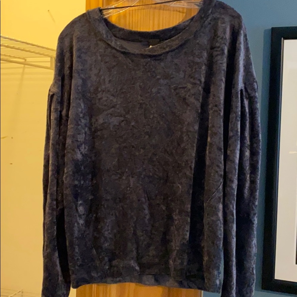 Crushed Velvet moody blue shirt